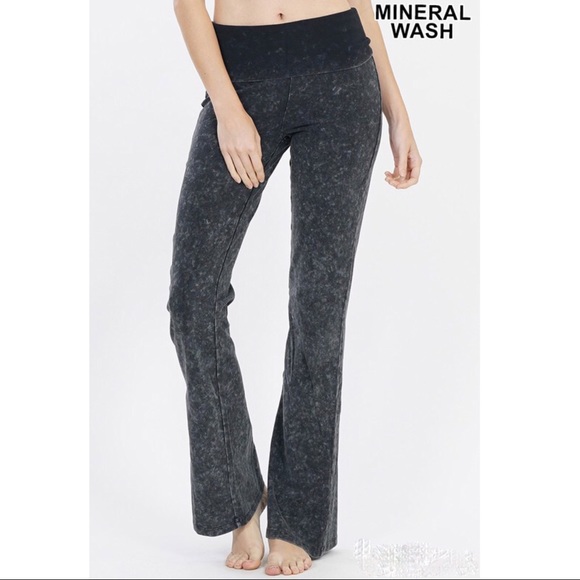 Mineral Wash Blue Folder Wide leg Lounge Pants - Picture 2 of 2